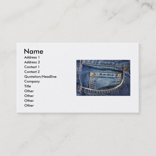 Carte de visite Bluejeans (Devant)