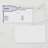 Carte De Visite BlueOvalGravel, (Devant / Derrière)