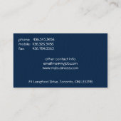 Carte De Visite Blues Classy (Dos)