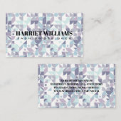 Carte De Visite Blues Purples Motifs géométriques (Devant / Derrière)