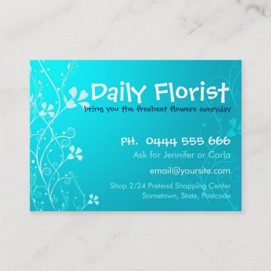Carte de visite BlueyFlora (Devant)