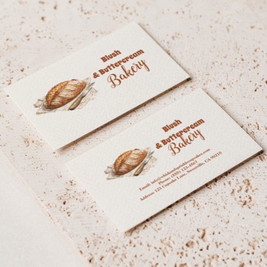 Carte De Visite Blush Artisan Bread Bakery Business