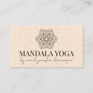 Carte De Visite Blush Beige Mandala de Yoga Spirituel