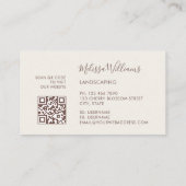 Carte De Visite Blush Blanc Logo Initiales Fleurs 3D (Dos)