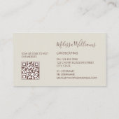 Carte De Visite Blush Blanc Logo Initiales Fleurs 3D (Dos)