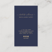 Carte De Visite Blush et Loyauté bleue de minuit Verticale (Dos)