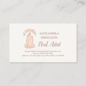 Carte De Visite Blush Floral Nail Technician Business (Dos)