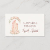Carte De Visite Blush Floral Nail Technician Business (Devant)