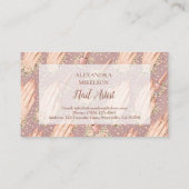 Carte De Visite Blush Floral Nail Technician Business (Dos)
