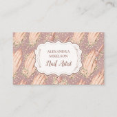 Carte De Visite Blush Floral Nail Technician Business (Devant)