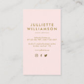 Carte De Visite Blush & Gold Balloor Planificateur d'événements mé (Dos)