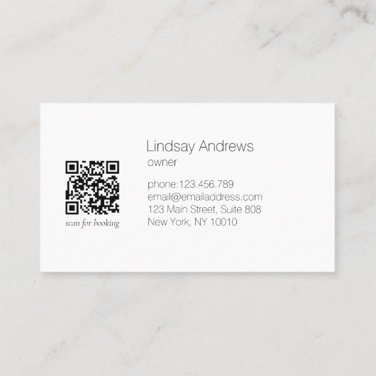 Carte De Visite Blush Gold Glow Gradient Salon QR Code (Dos)