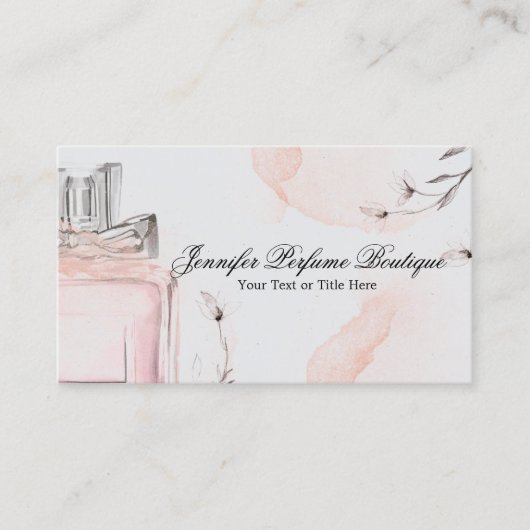 Carte De Visite Blush Gray Classy Perfume Essential Oils (Devant)