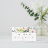 Carte De Visite Blush Lilac Rose Floral Bunch 6 Punch Loyauté (Debout devant)