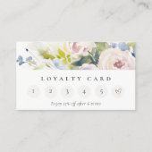 Carte De Visite Blush Lilac Rose Floral Bunch 6 Punch Loyauté (Devant)