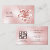 Carte De Visite Blush Metallic 3D Lily Flower (Devant / Derrière)