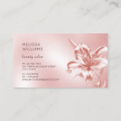Carte De Visite Blush Metallic 3D Lily Flower (Dos)