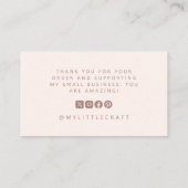 Carte De Visite Blush Mystical Merci Marque pour petites entrepris (Dos)