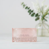 Carte De Visite Blush Pearly Pink Gold Parties scintillant Foxier (Debout devant)