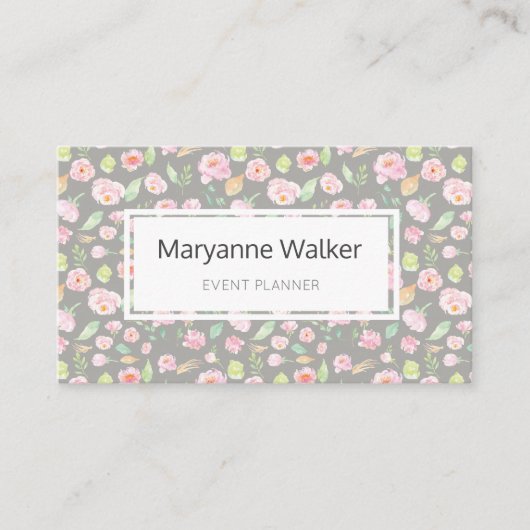 Carte de visite Blush Peonies (Devant)