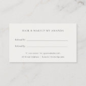 Carte De Visite Blush Peony Leafy Botanical Floral Référer un ami (Dos)