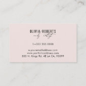 Carte De Visite Blush Pink Aesthetic Typography Nail Artist (Dos)