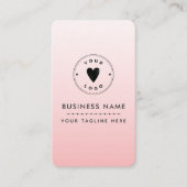 Carte De Visite Blush Pink Ajouter votre logo mignon Code QR Média (Devant)