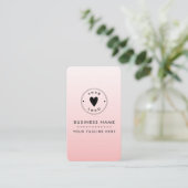 Carte De Visite Blush Pink Ajouter votre logo mignon Code QR Média (Debout devant)