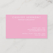 Carte De Visite Blush Pink Beauty Maquillage Professionnel (Dos)