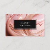 Carte De Visite Blush Pink Beauty Salon QR Code (Devant)
