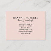 Carte De Visite Blush Pink Black Script 3 Photo Hair Makeup (Dos)