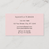 Carte De Visite Blush Pink Black Script Photo Lashes (Dos)