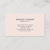 Carte De Visite Blush Pink Black Script Photo Makeup (Dos)