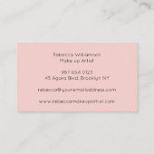 Carte De Visite Blush Pink Black Script Photo Makeup (Dos)