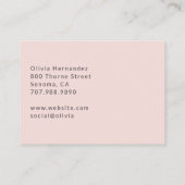 Carte De Visite Blush Pink Black Script Photo Makeup (Dos)