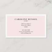 Carte De Visite Blush Pink Black Script Photo Makeup  (Dos)