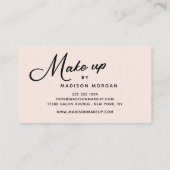 Carte De Visite Blush Pink Black Script Photo Makeup Business Card (Dos)