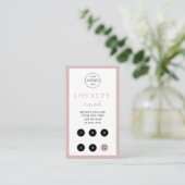 Carte De Visite Blush Pink Business Logo QR Code Loyauté (Debout devant)