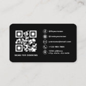 Carte de visite Blush Pink Code QR Photo Coiffeur (Dos)