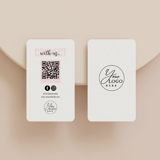 Carte De Visite Blush Pink Connectez-Vous Aux Médias Sociaux Améri