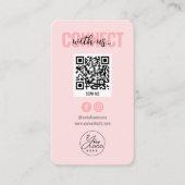 Carte De Visite Blush Pink Connectez-Vous Aux Médias Sociaux Améri (Devant)