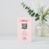 Carte De Visite Blush Pink Connectez-Vous Aux Médias Sociaux Améri (Debout devant)