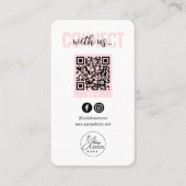 Carte De Visite Blush Pink Connectez-Vous Aux Médias Sociaux Améri (Devant)