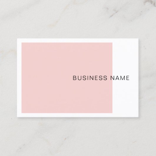 Carte De Visite Blush Pink Elegant Company Modern Simple Modèle (Devant)