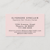 Carte De Visite Blush Pink Elegant Script Hair Extension Business (Dos)
