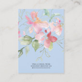 Carte De Visite Blush Pink Floral Earring Display Holder Card (Dos)