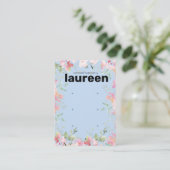Carte De Visite Blush Pink Floral Earring Display Holder Card (Debout devant)