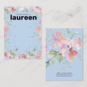 Carte De Visite Blush Pink Floral Earring Display Holder Card (Devant / Derrière)