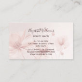 Carte De Visite Blush Pink Flowers Logo (Dos)