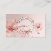 Carte De Visite Blush Pink Flowers Logo (Devant)